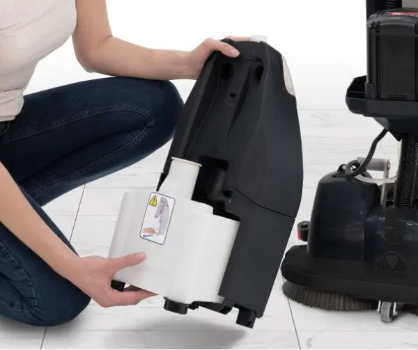 Removing clean water tank from Numatic 440NX scrubber dryer