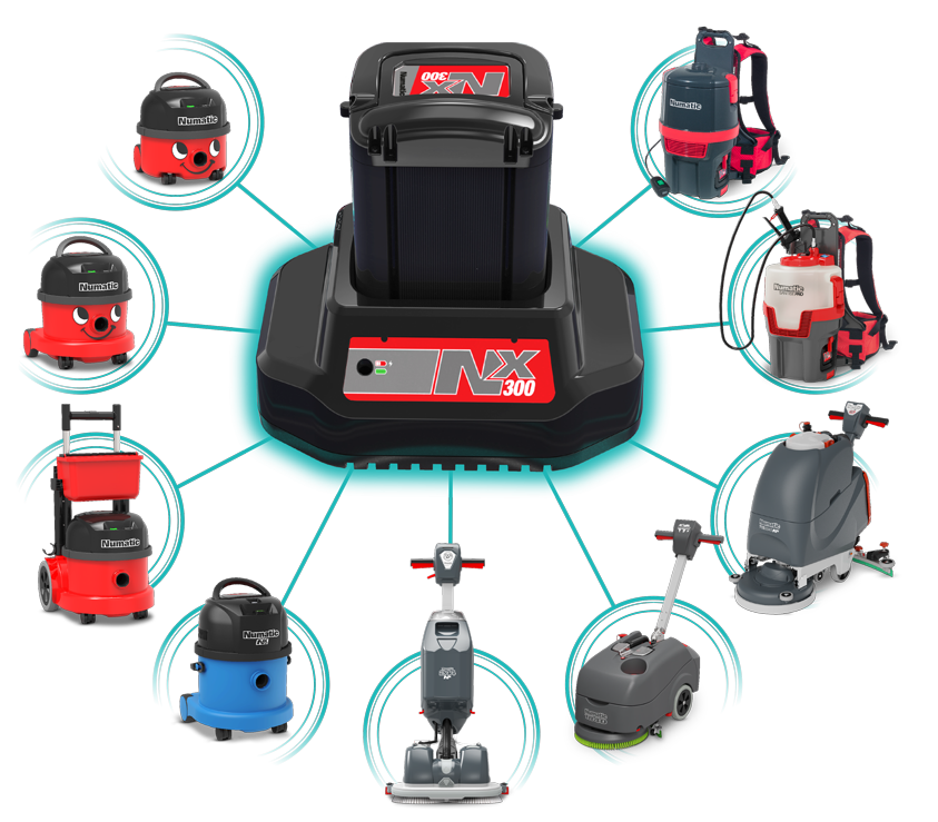 NX300 full range of battery powered floor cleaning and vacuum machines mobile