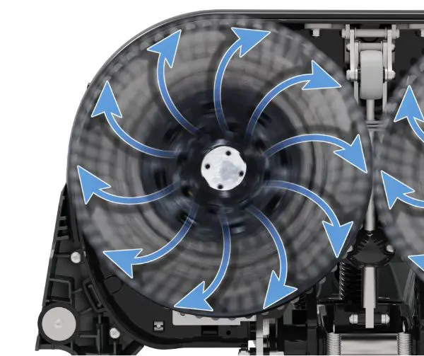 Close-up of rotating brushes on Numatic 440NX scrubber dryer