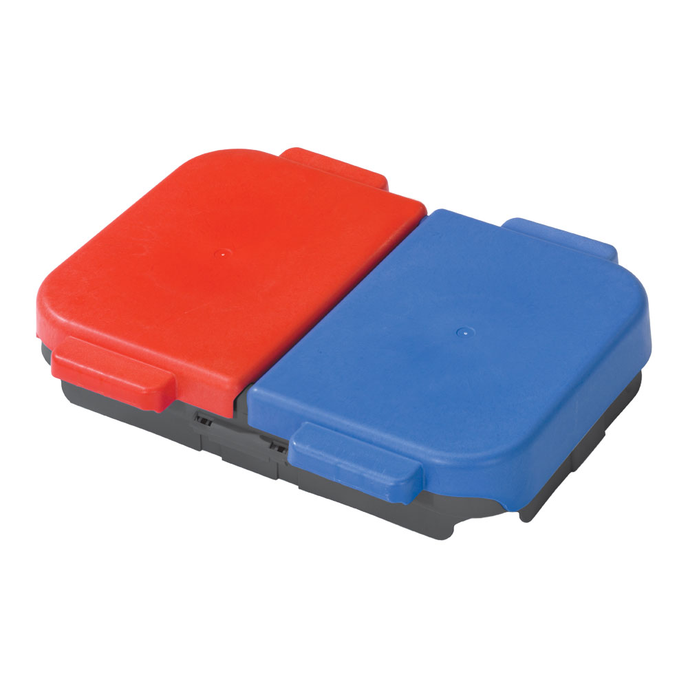 140 Litre Split Lid Set (Red/Blue)